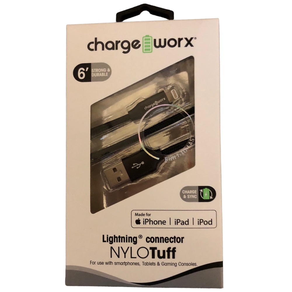 🆕 (2 PCs) Chargeworx | Lightning Connector Cable 6Ft